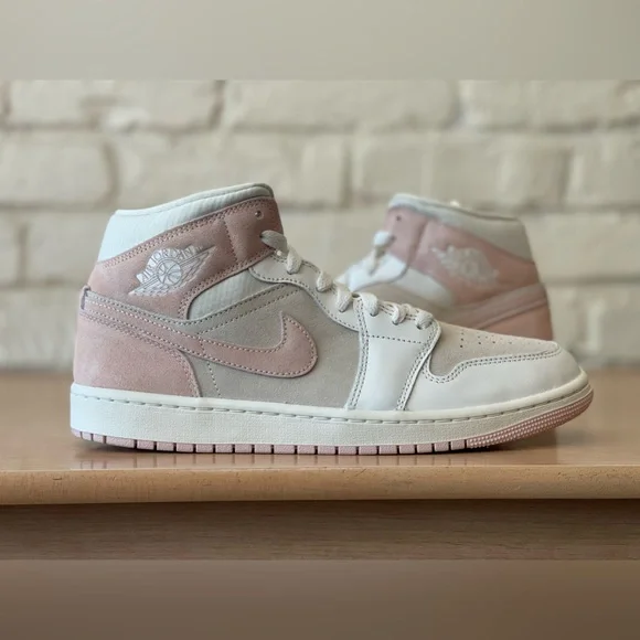 Nike Air Jordan 1 Mid Retro Coconut Milk Legend Pink Sail FQ1926-161 Women Sizes - Picture 3 of 10